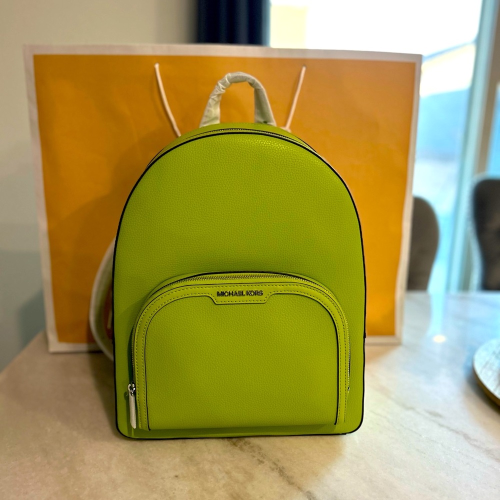 Brand New Medium Jaycee Michael Kors Backpack in Lime. Just released Color